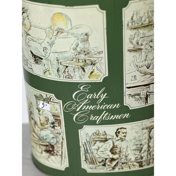 Vintage Chein Co Metal Trashcan Early American Craftsman - Picture 5 of 11